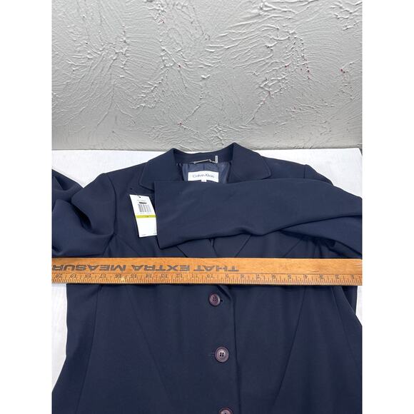 Calvin Klein Womens Navy Three Button Blazer Preppy Corporate Office Size 14 NWT - Picture 6 of 6